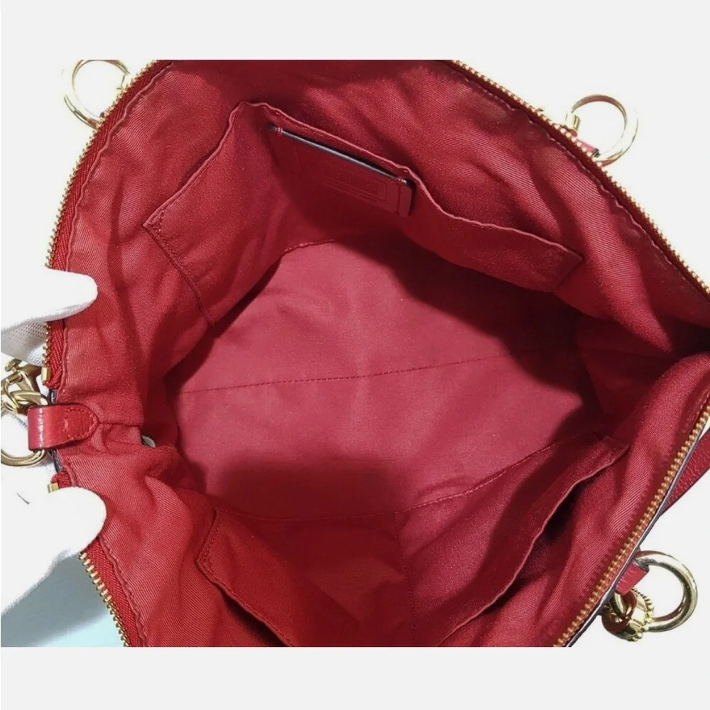 Coach Red Leather Women's Bag - Picture 2 of 5